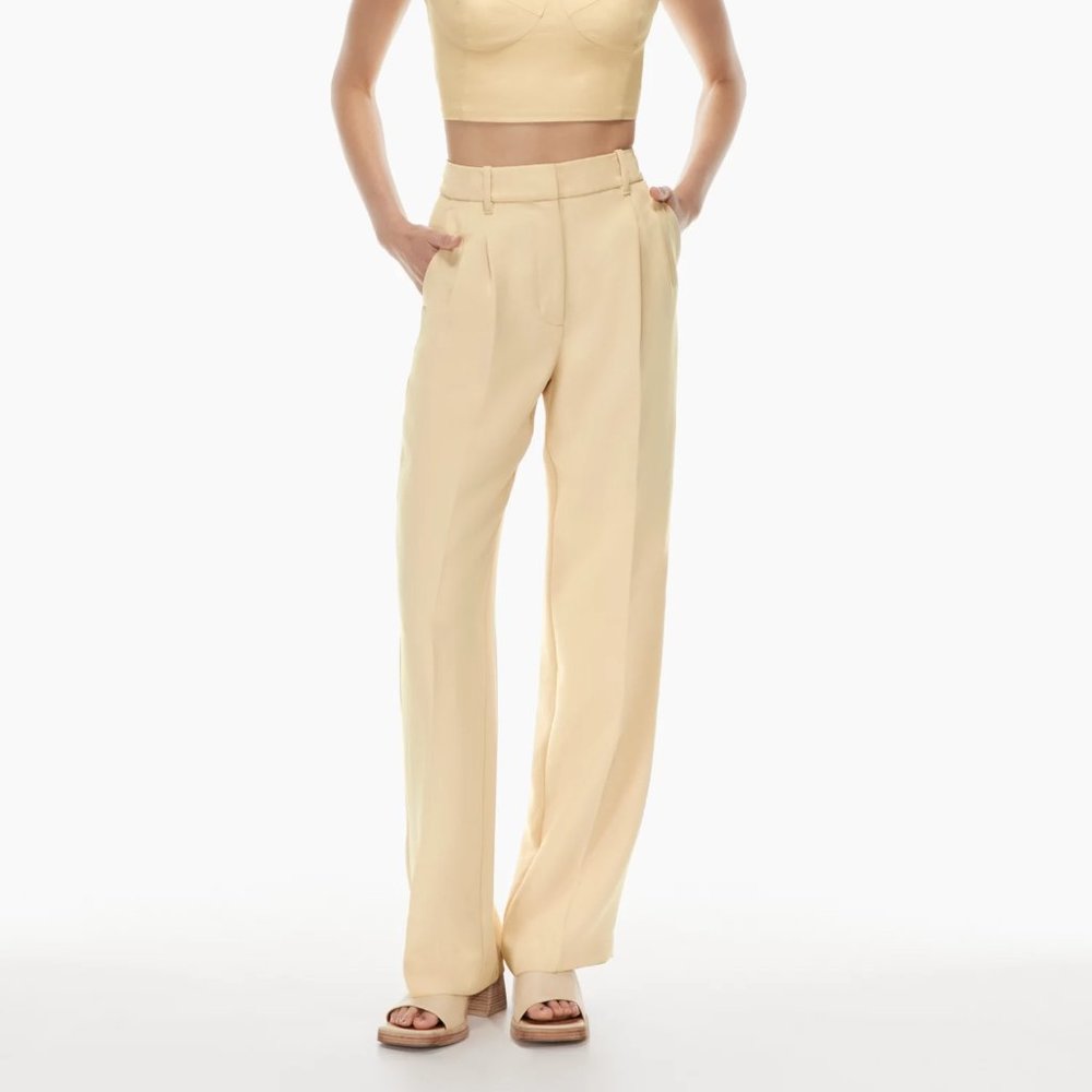 Aritzia Wilfred Effortless Pant - Flax Beige - 8 Tall